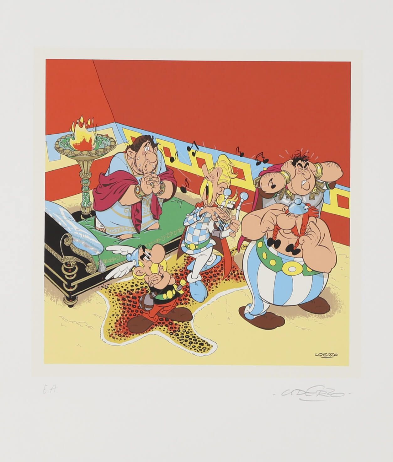 Albert Uderzo (1927-2020) Asterix and the Golden Menhir 1999 纸上丝网版画，右下方有签名，左下方有 &hellip;