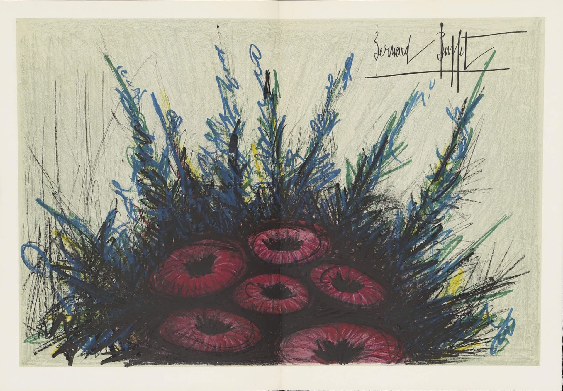 D’après Bernard Buffet (1928-1999) Bouquet de fleur, de la carpeta l'Herbier 196&hellip;