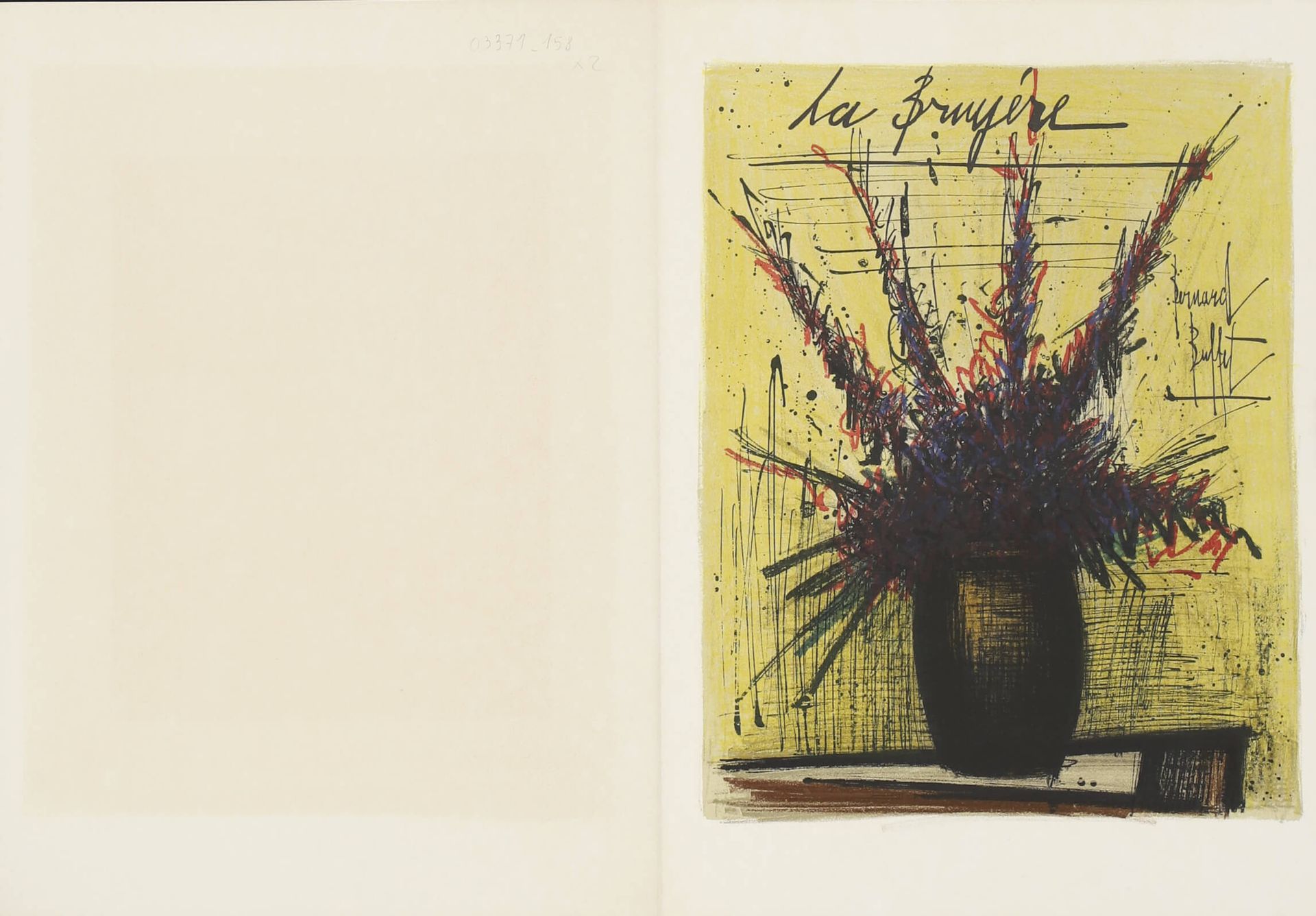 D’après Bernard Buffet (1928-1999) 两幅石版画，选自《l'Herbier 1966》作品集，单层纸，第一页版上有标题和签名，第&hellip;
