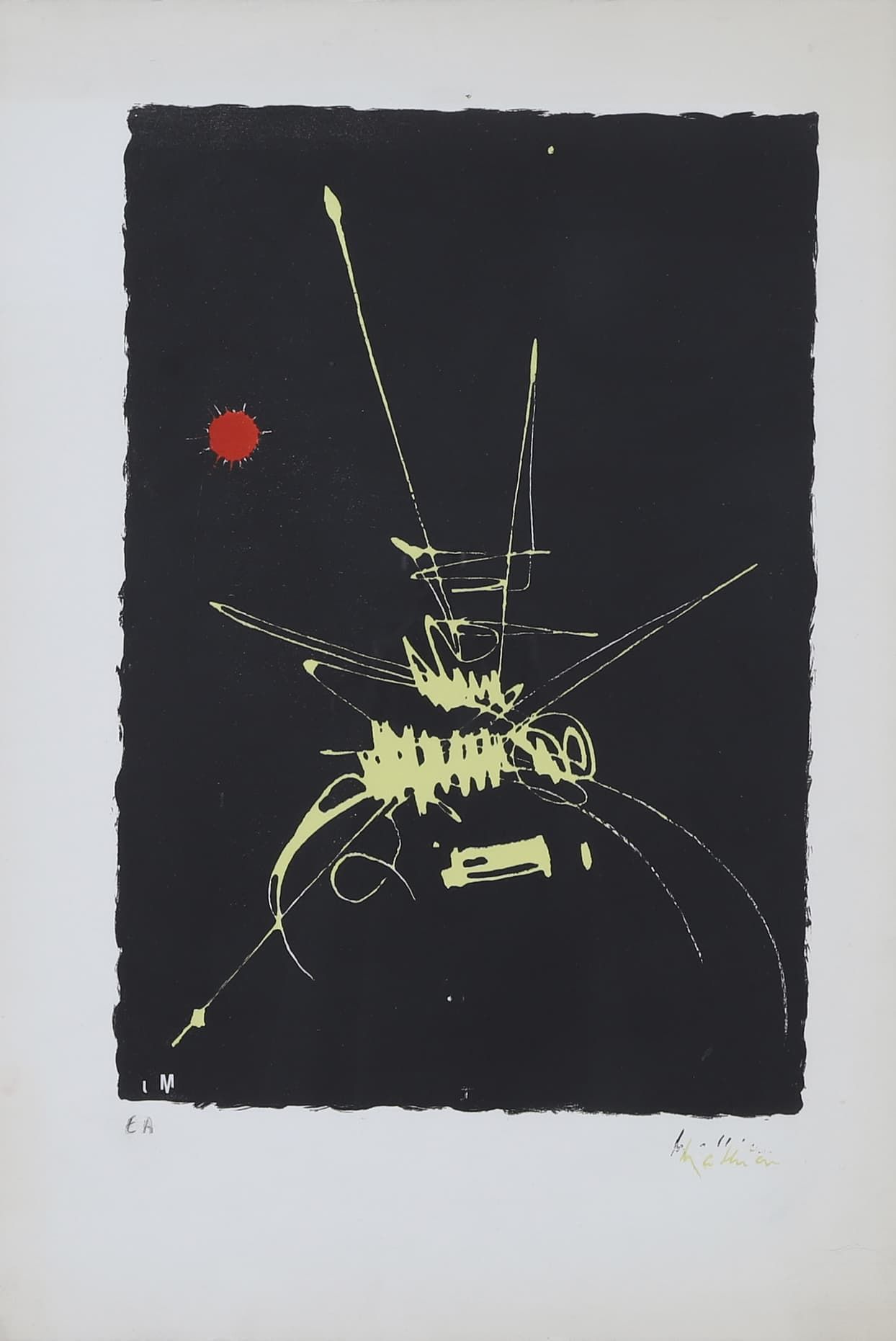Georges Mathieu (1921-2012) Composition Lithographie sur papier signé en bas à d&hellip;