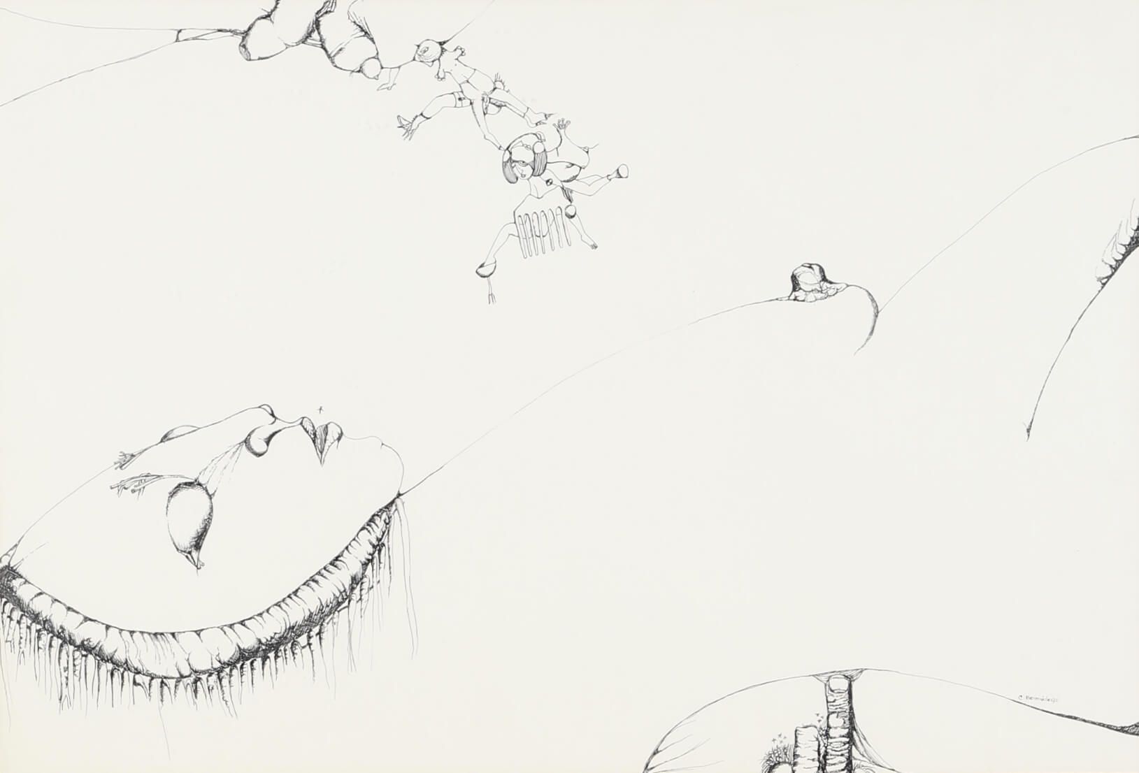 C. Bermudez (XXe siècle) Composición erótica 1972 Tinta sobre papel firmado y fe&hellip;