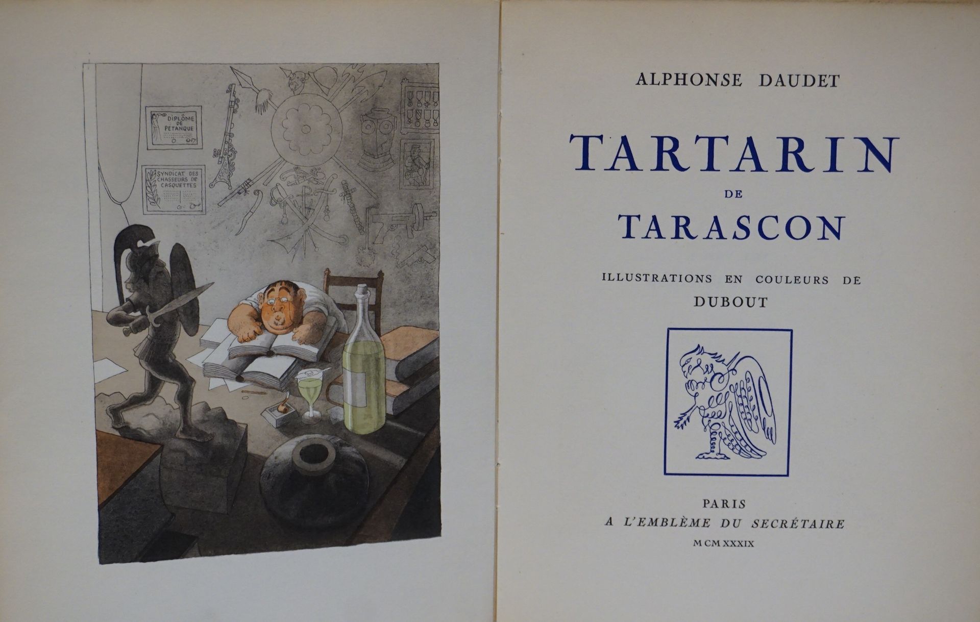 Null DAUDET (Alphonse). Tartarin de Tarascon. Ilustraciones en color de Dubout. &hellip;
