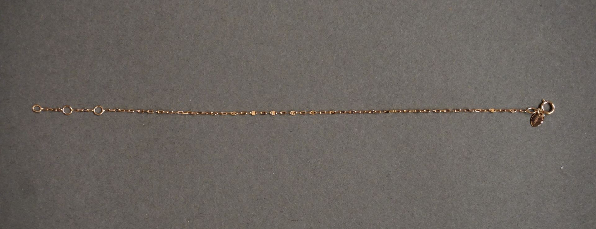 Bracelet Gold chain bracelet with small oval medal signed GUERIN (1,5grs)