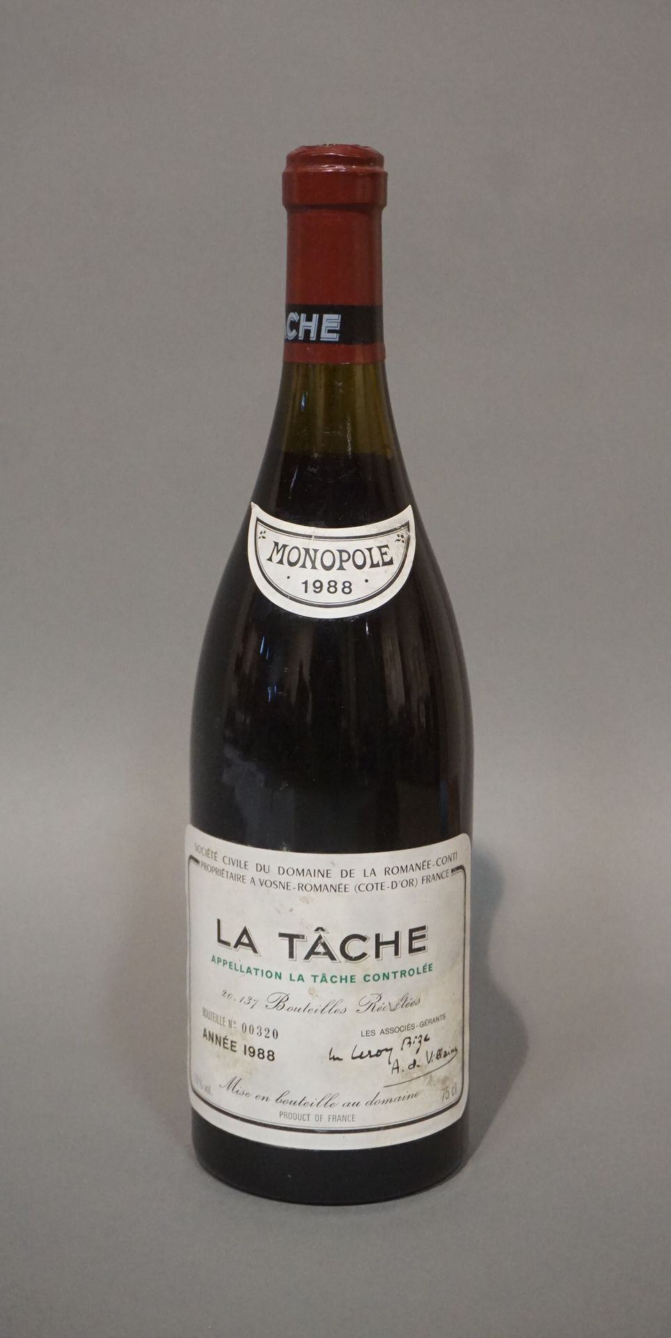 Null 1 Flasche LA TÂCHE, DRC 1988 (ela, LB)