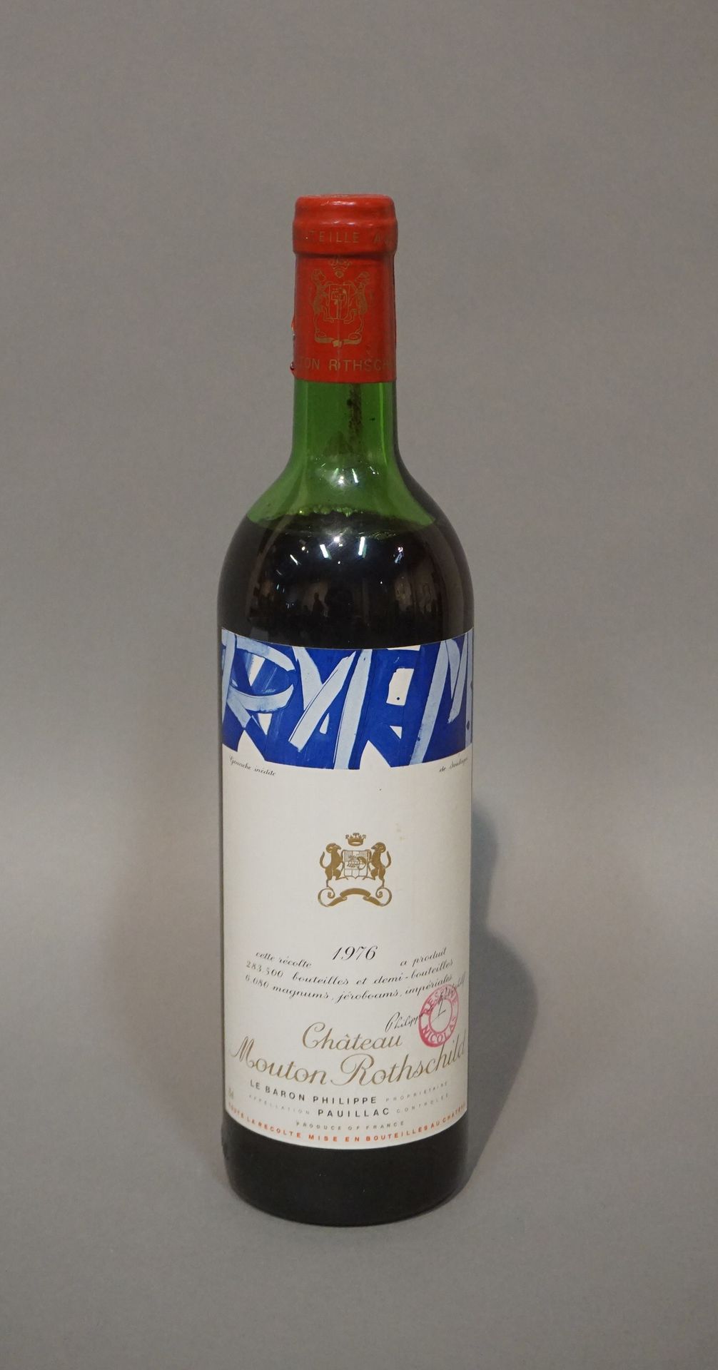 Null 1 botella Château MOUTON-ROTHSCHILD, 1° cru Pauillac 1976 (B)