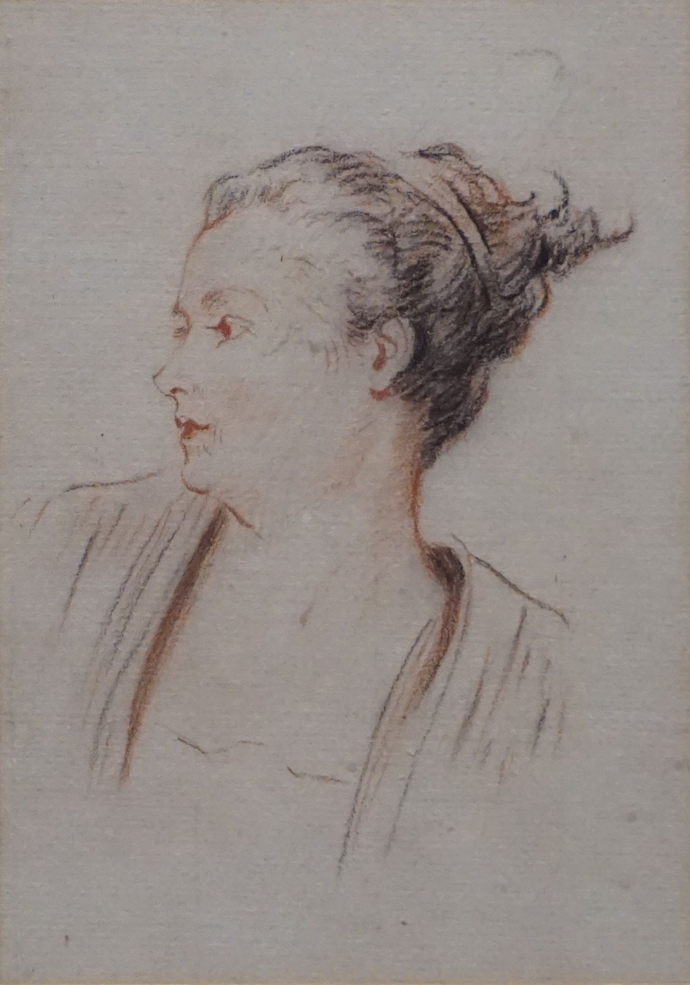 Null Ecole française du XIXe siècle dans la goût d'Antoine Watteau: "Jeune femme&hellip;