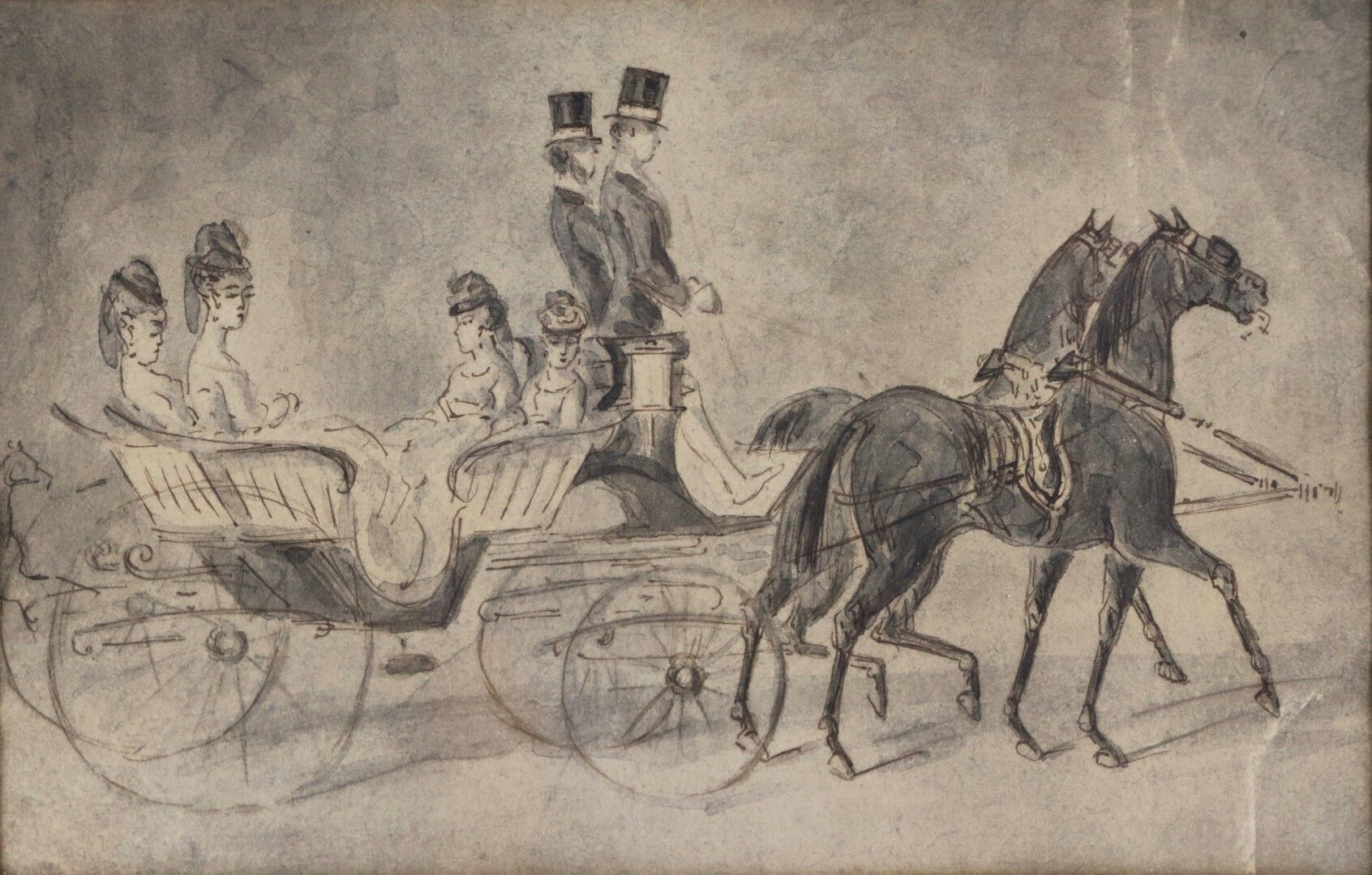 Null Constantin GUYS (1802-1892), attributed to.

The carriage ride.

Ink wash.
&hellip;