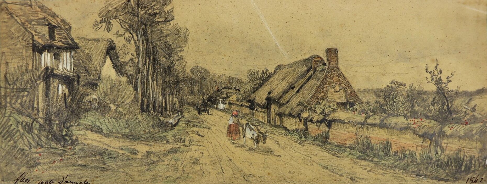 Null Camille FLERS (1802-1868)

Route d'Aumale.

Crayon noir et aquarelle

Signé&hellip;