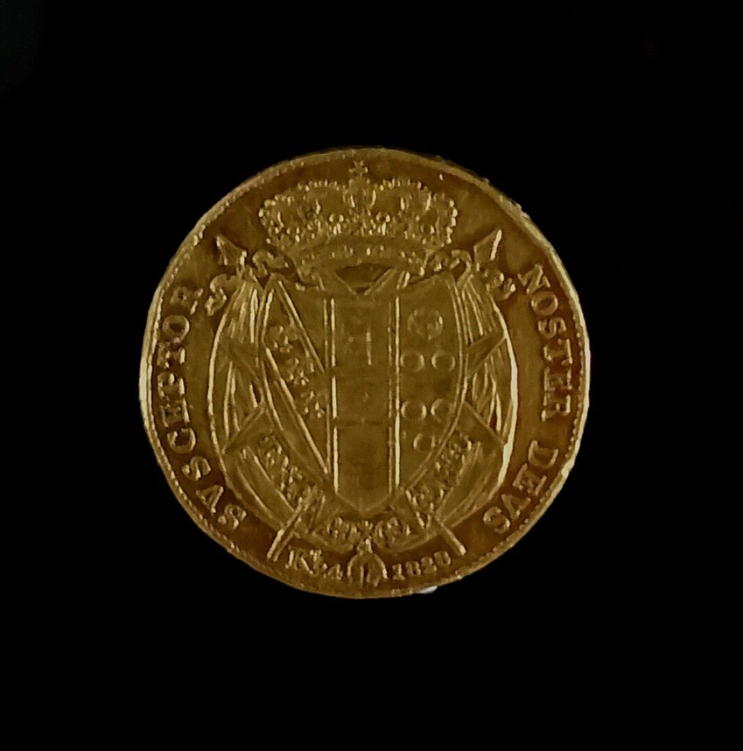 Null PIèce en or jaune de 80 florins, Léopold II, 1828

32,61 grammes