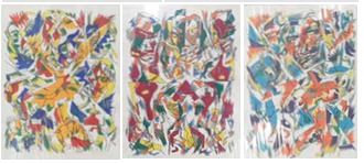 Null 布鲁诺-里查德（生于1956年）。
无题-三联画-1989年。
水墨，铅笔和水粉。
高_20厘米，宽_45厘米（见图）。

布鲁诺-理查德是与帕斯卡尔&hellip;