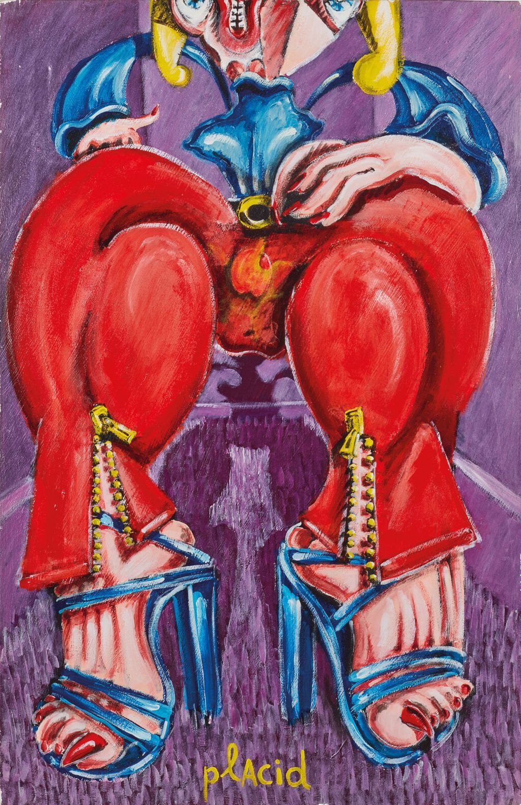 Null PLACID (geboren 1961).
Frau in einem violetten Raum - 1989.
Öl auf Leinwand&hellip;