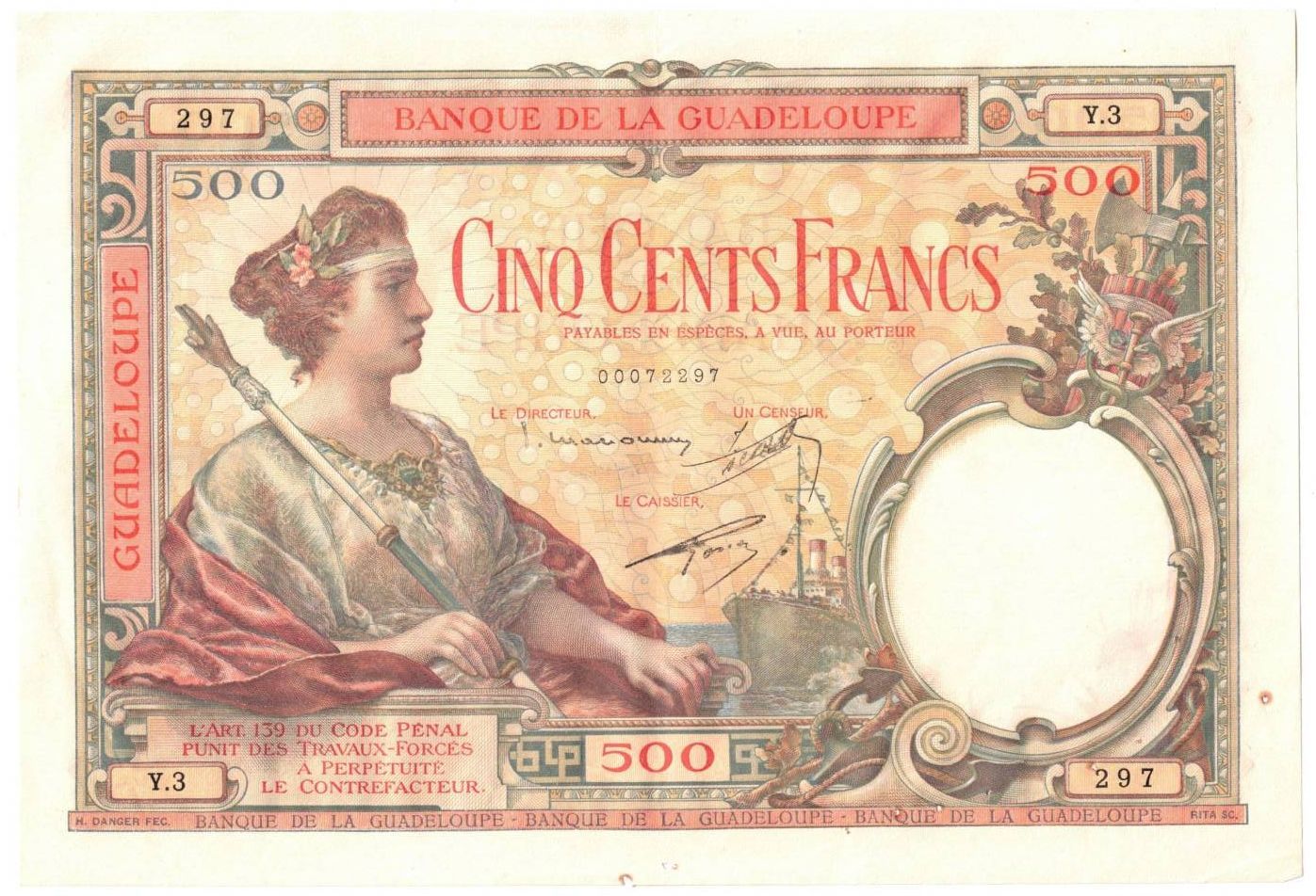Null 500 Francs type 1934 (undated), P.17.
Superb, fresh and crisp, small holes &hellip;