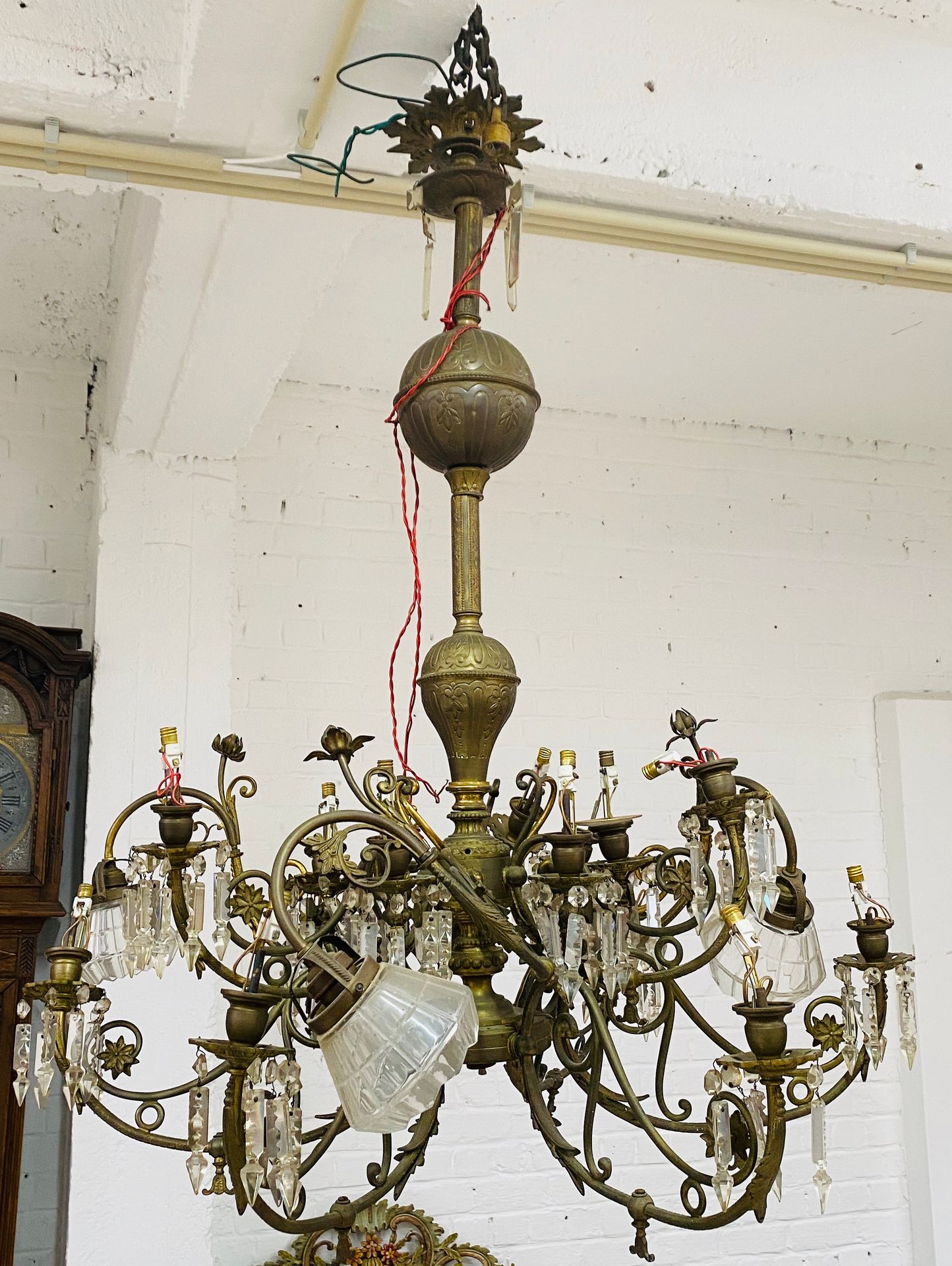 LUSTRE Copper. Crystal overlay. 19th century. 

--> THIS LOT IS IN OUR WAREHOUSE