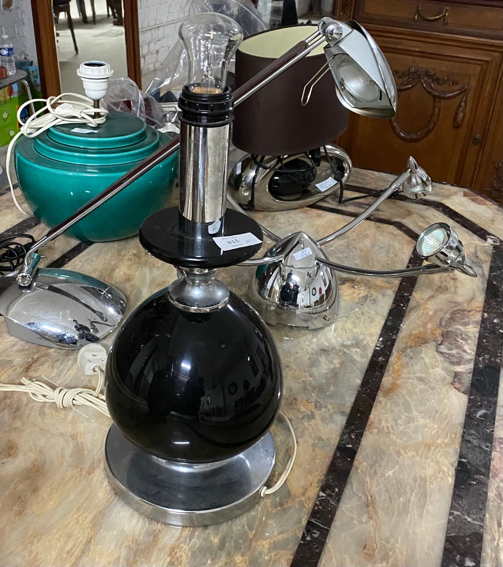 LOT Set of five lamps and ceiling light.