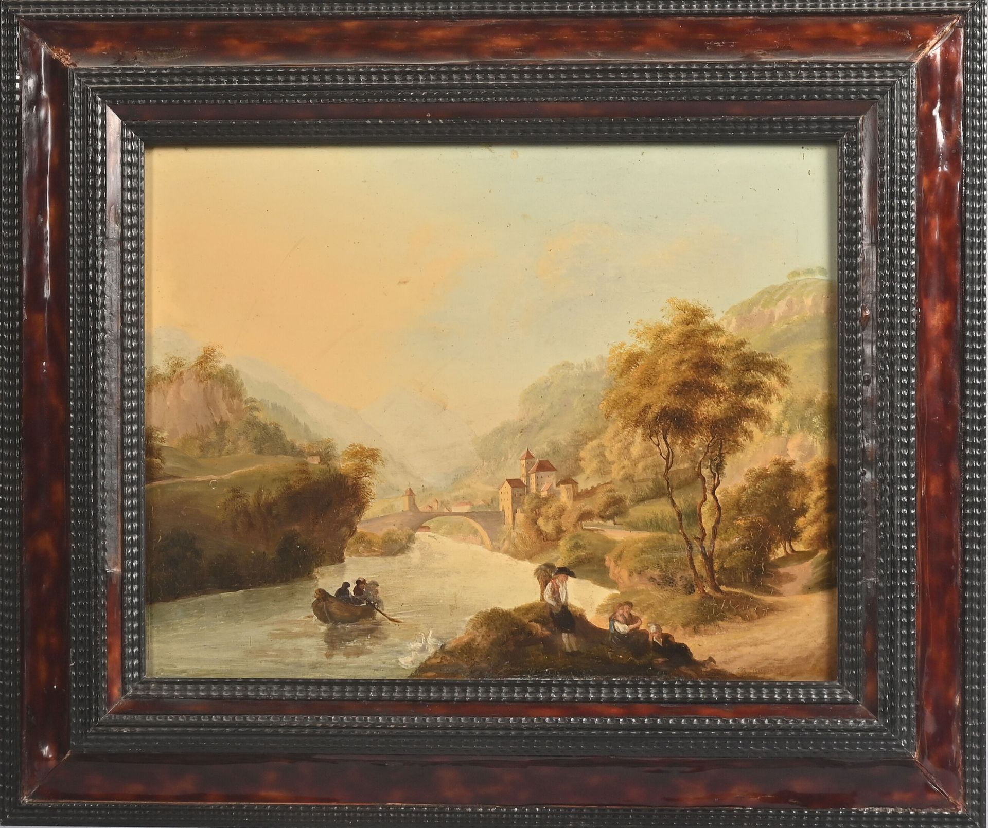 Null SCUOLA TEDESCA, XIX secolo
Paesaggio con ponte
Pannello
28,5 x 37 cm
Inscri&hellip;