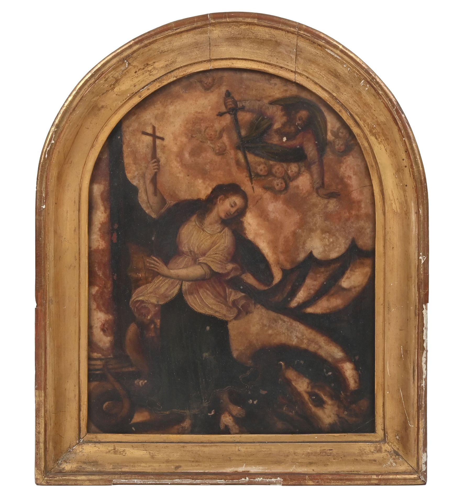 Null Ecole florentine XVIIe siècle
Sainte Marguerite d'Antioche
Albâtre cintré d&hellip;