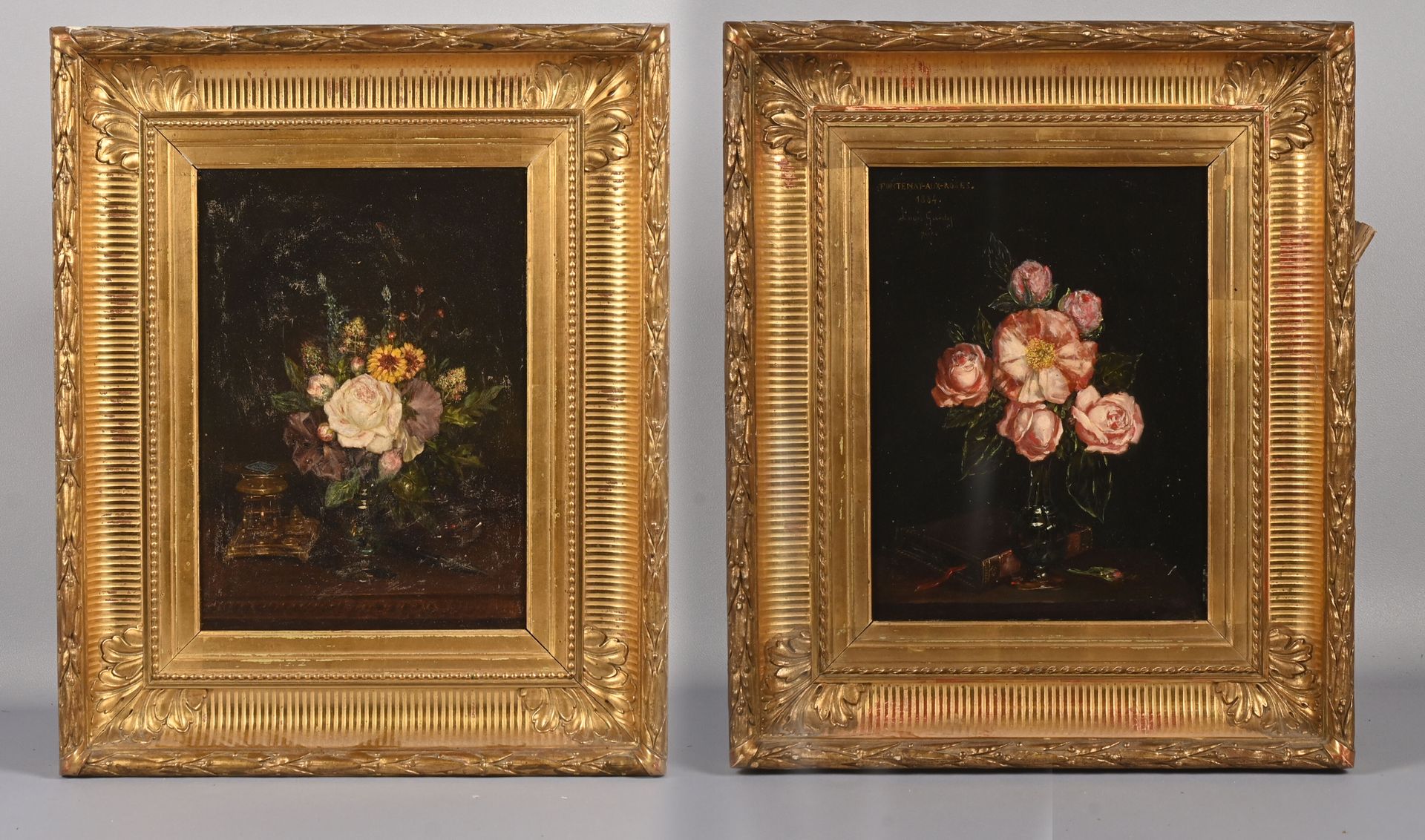Null 路易-盖迪
(Grenoble 1847 - Paris 1926)
一对花束
一对面板
32,5 x 24,5厘米
一幅位于左上方，有日期和签名FO&hellip;