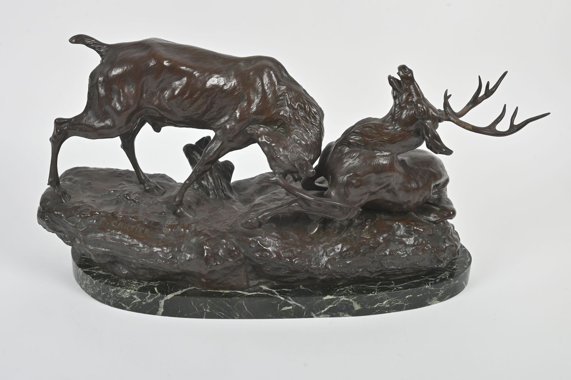 Null Thomas CARTIER (1879-1943)
Combat de Cerfs
Epreuve en bronze à patine brun
&hellip;