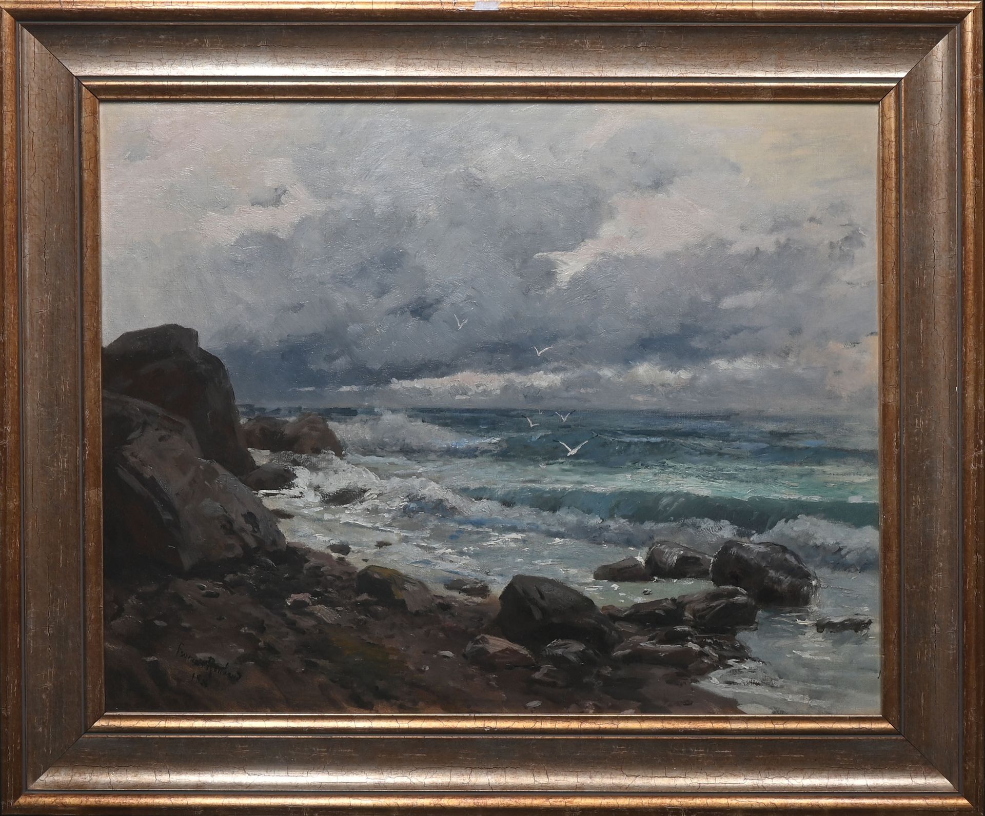 Null 费利克斯-弗朗索瓦-鲁鲍德 (1825-1876) 
海边，1844年（？） 
布面油画，左下方有签名和日期。 
44.5 x 55.5厘米。