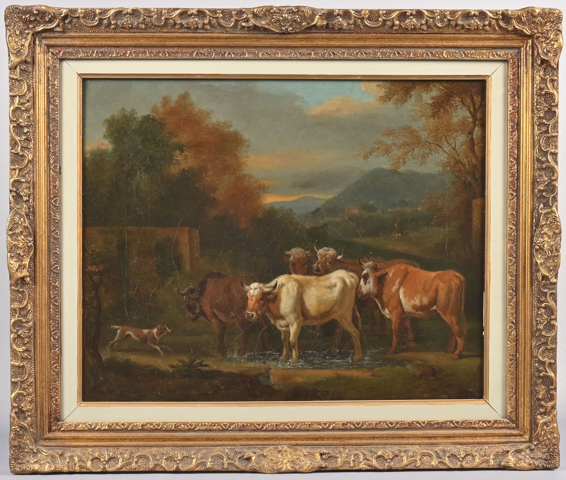 Null Albert Jansz. KLOMP
(Amsterdam 1625 - vers 1688) 
Vaches au pré
Toile
41 x &hellip;