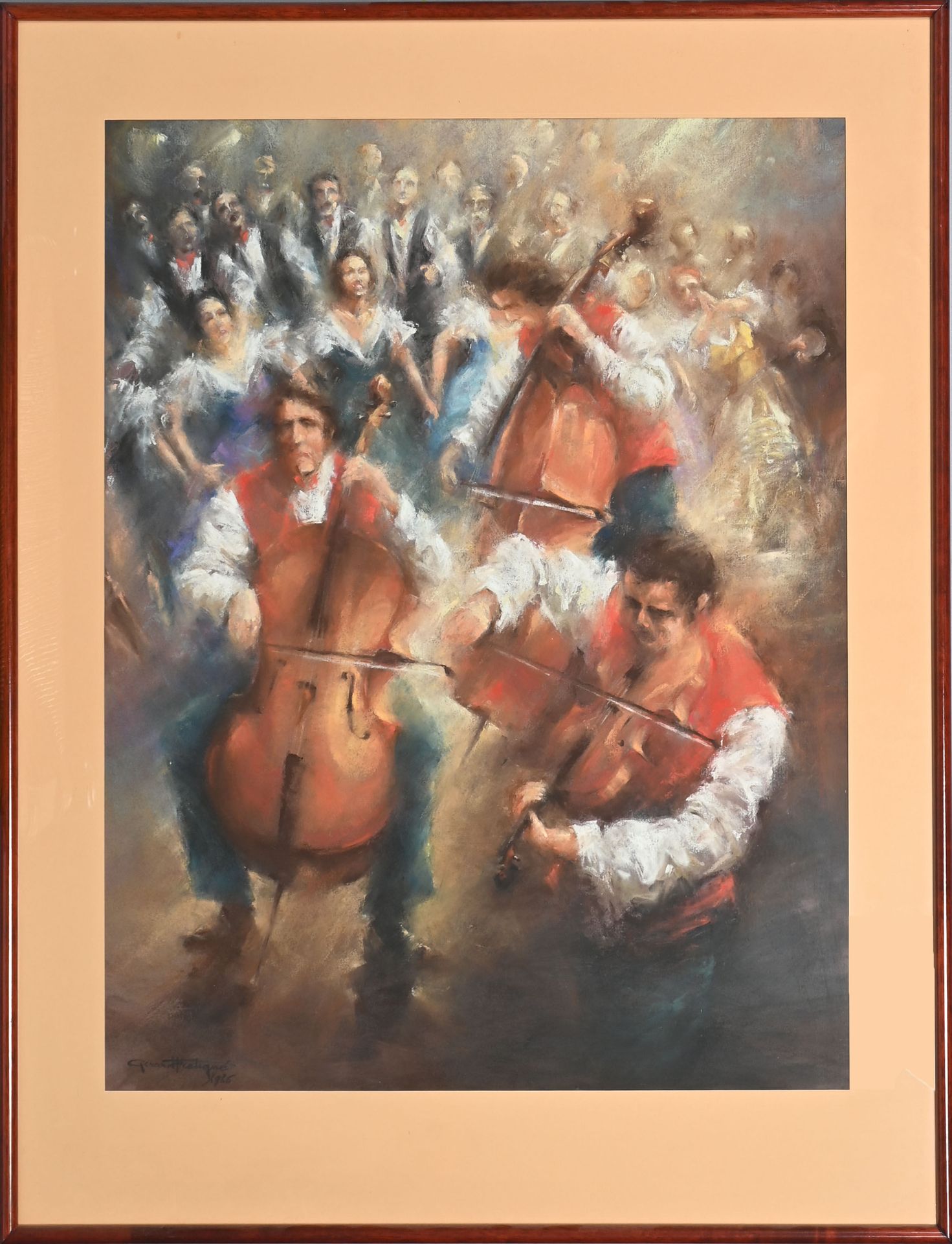 Null Gérard FRETIGNE (1928-2005)
The orchestra
Pastel 
Signed lower left and dat&hellip;