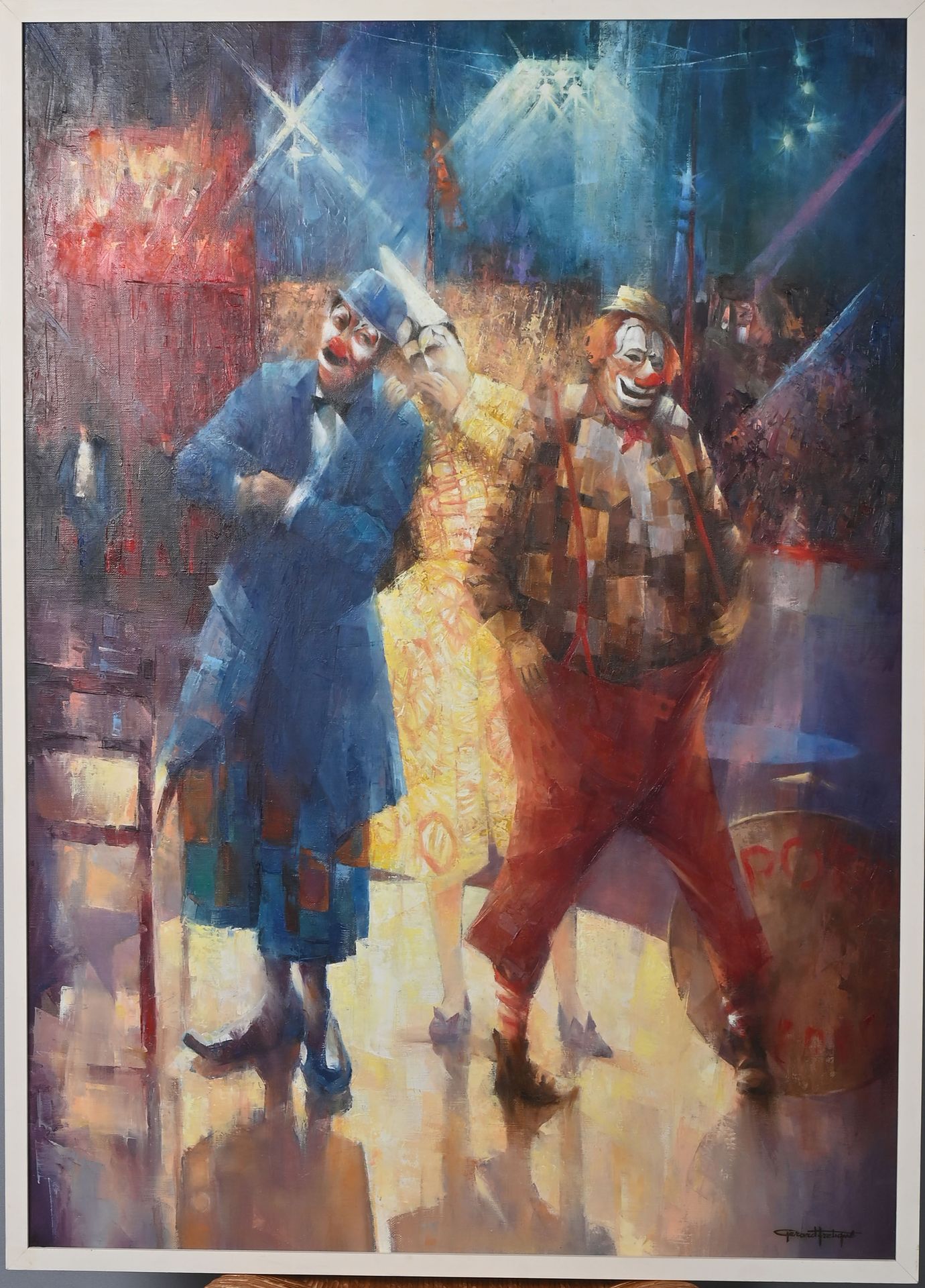 Null Gérard FRETIGNE (1928-2005)
Les clowns
Huile sur toile 
Signée en bas à dro&hellip;