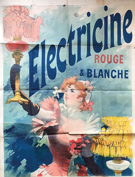 Lucien BAYLAC (1851-1913) (d'après) Electricine rouge et blanche.
Affiche (pliur&hellip;