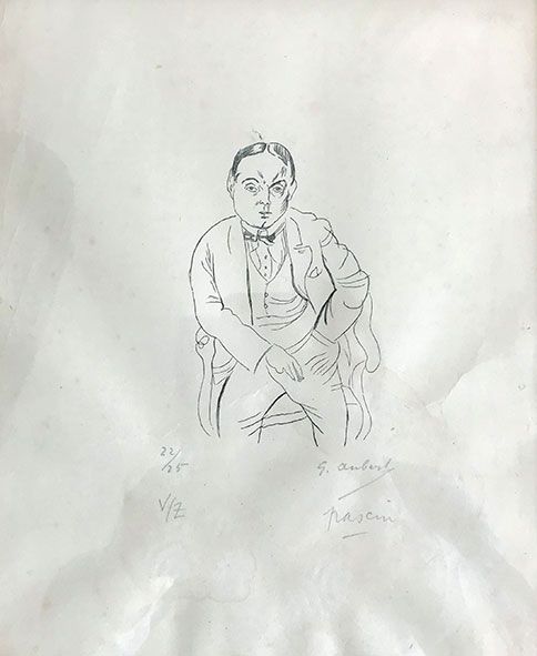 Jules PASCIN (d'après) Portrait de Pierre MAC ORLAN.
Gravure signée par Pascin e&hellip;