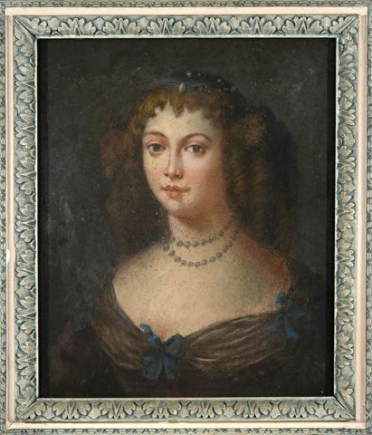 Null Dans le goût du XVIIe. Portrait de femme au collier de perles. Pastel. 45 x&hellip;