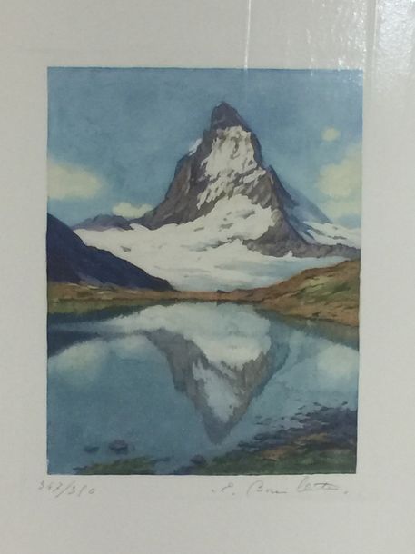 Null Edgard BOUILLETTE (1872-1960)


"Le Matterhorn".


Aquatinte en couleur, si&hellip;