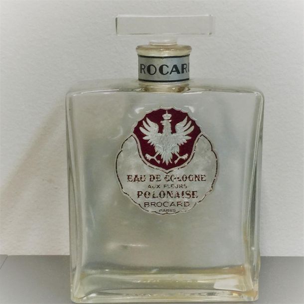 Null BROCARD "Eau de Cologne polonaise aux fleurs". Flacon moderniste en verre i&hellip;