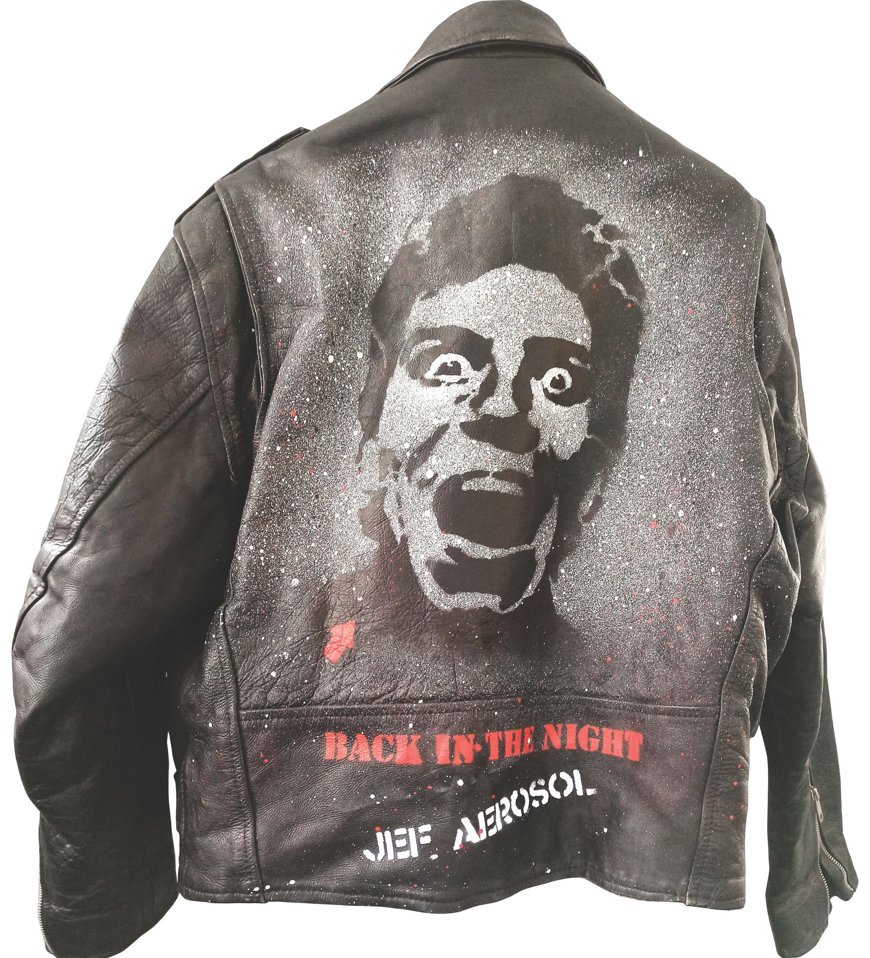 Null JEF AEROSOL (1957)

Back in the night, 2018

Aerosol on leather jacket size&hellip;