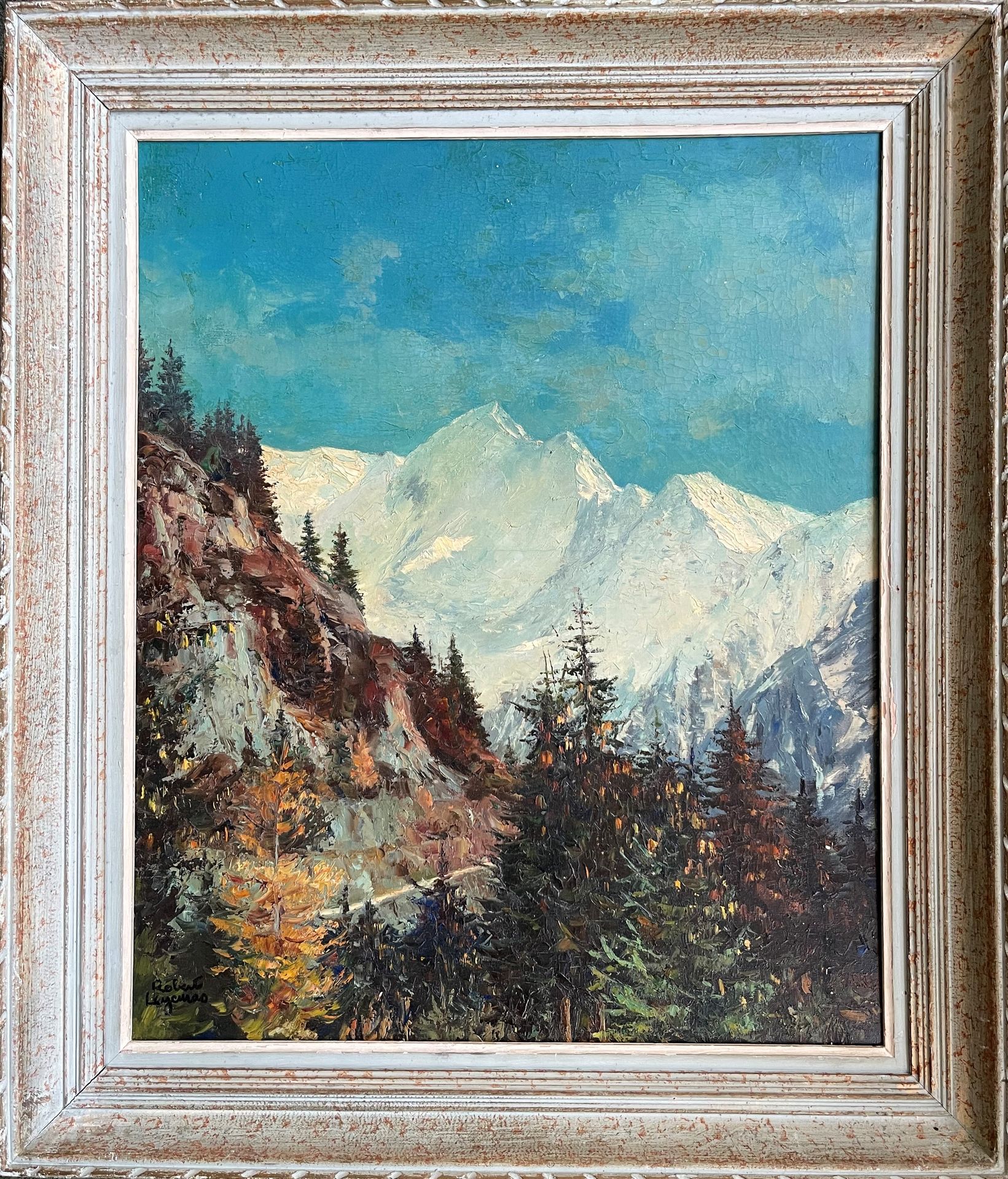 Null Robert LEYCURAS (20岁)

一座山的景色

布面油画，左下方有签名，背面有会签和位置。

65 x 54 cm