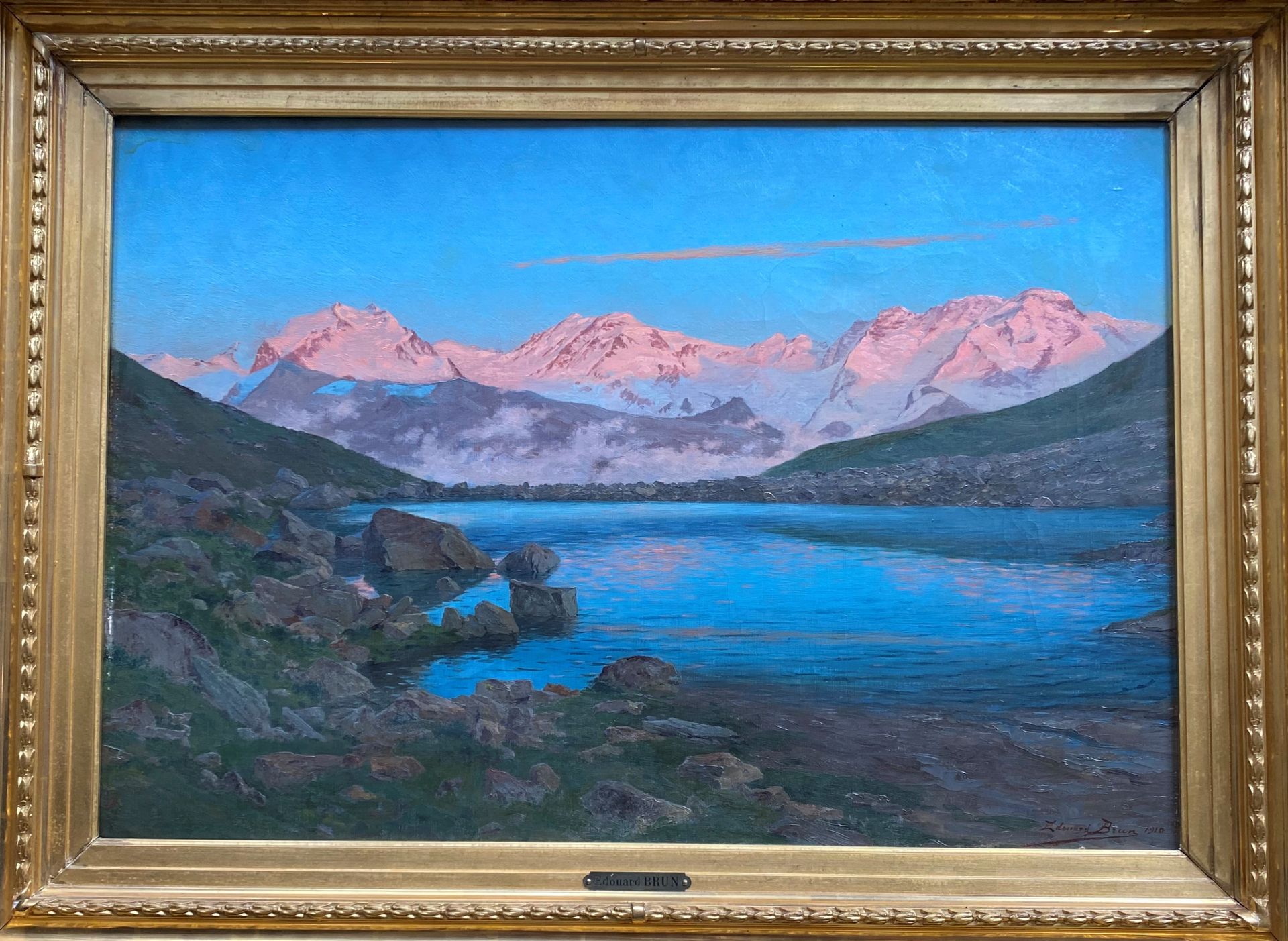 Null 爱德华-布朗(Edouard BRUN) (1860-1935)

奥伊桑的湖，1910年

面板油画，右下角有签名和日期。

51 x 73 cm