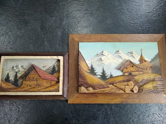Null ELIES - THEO (第XX届)

两幅多色木雕画：Châlet en montagne，署名ELIES（13.5 x 20厘米）和Église&hellip;