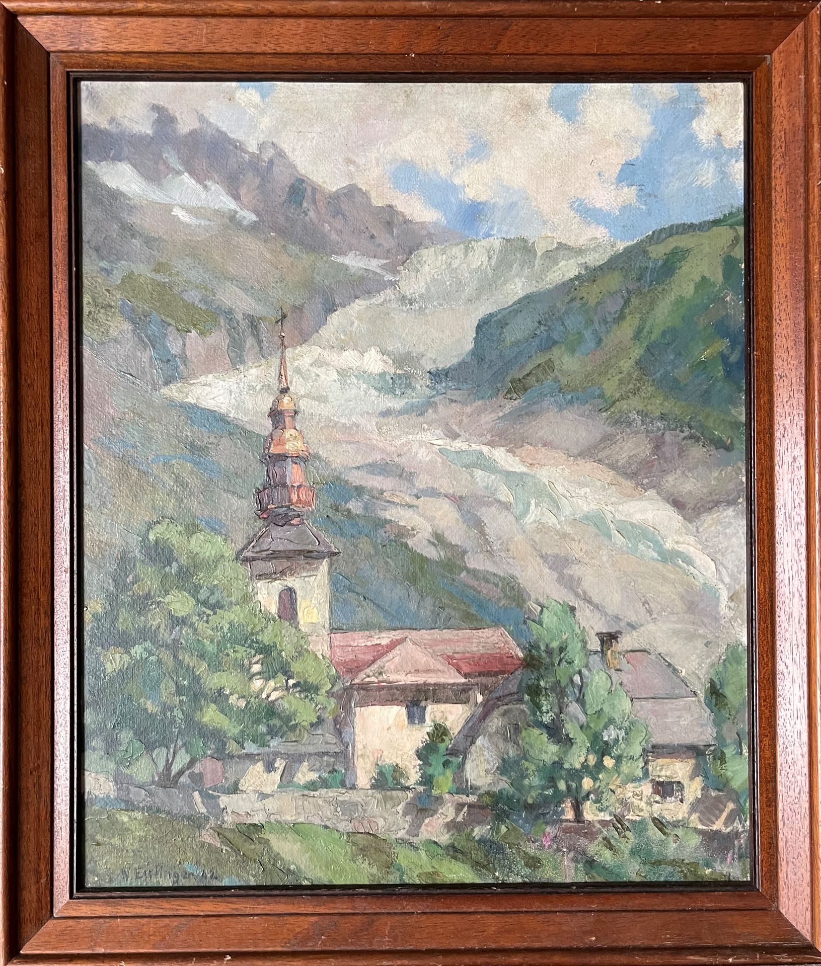 Null Willy ESSLINGER (XX)

The church and the glacier of Argentières

Oil on car&hellip;