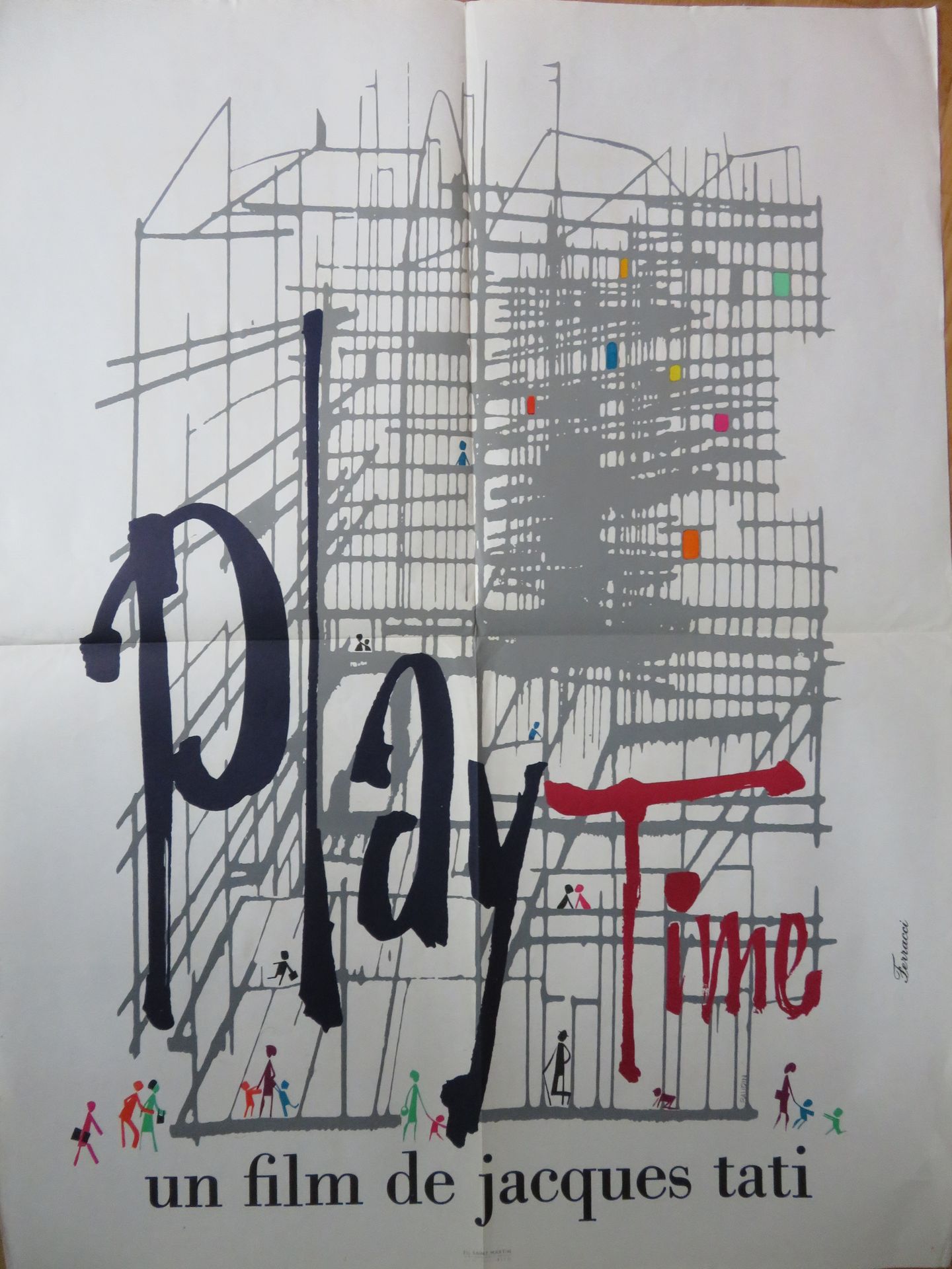 Null "PLAYTIME"（1967年），由Jacques TATI创作并与之合作 - BAUDIN绘图 - FERRACCI插图 - 海报60x80厘米