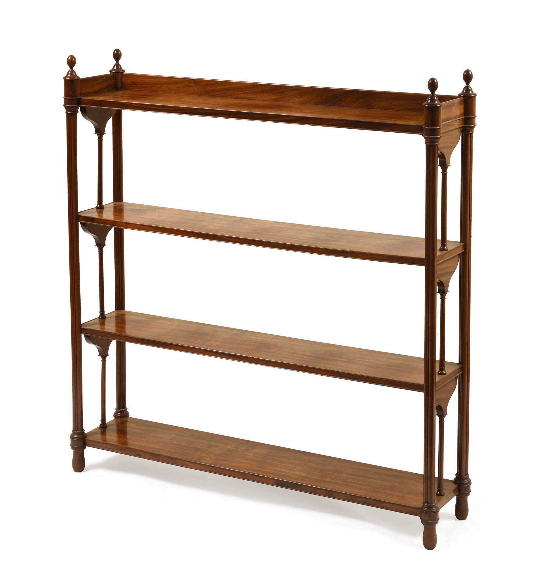 Null Rectangular shelf in solid mahogany and mahogany veneer, four trays. Rounde&hellip;