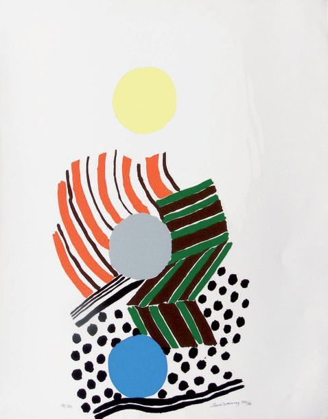 Sonia DELAUNAY (1885-1973) «Rythmes-couleurs n° 816» Sérigraphie en couleur, sig&hellip;