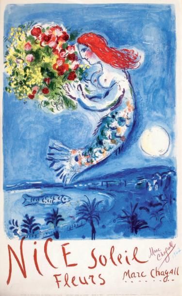 Marc CHAGALL (1887-1985) La baie des anges. 1962. Affiche réalisée pour le compt&hellip;