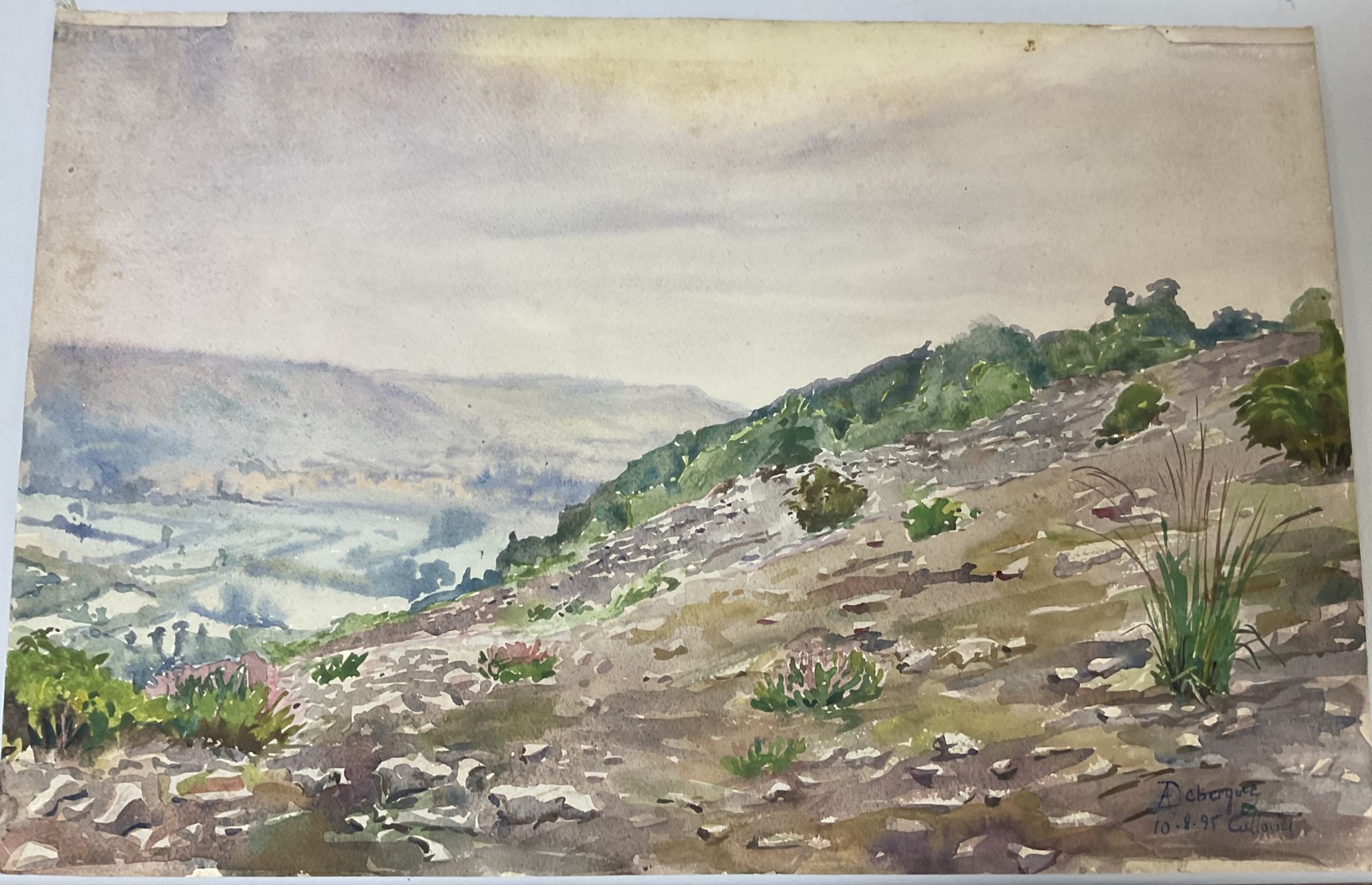 Null André Alfred DEBERGUE (XIX-XXe)
La vallée d'Iton, CALLOUET, 10 août 1925. 
&hellip;