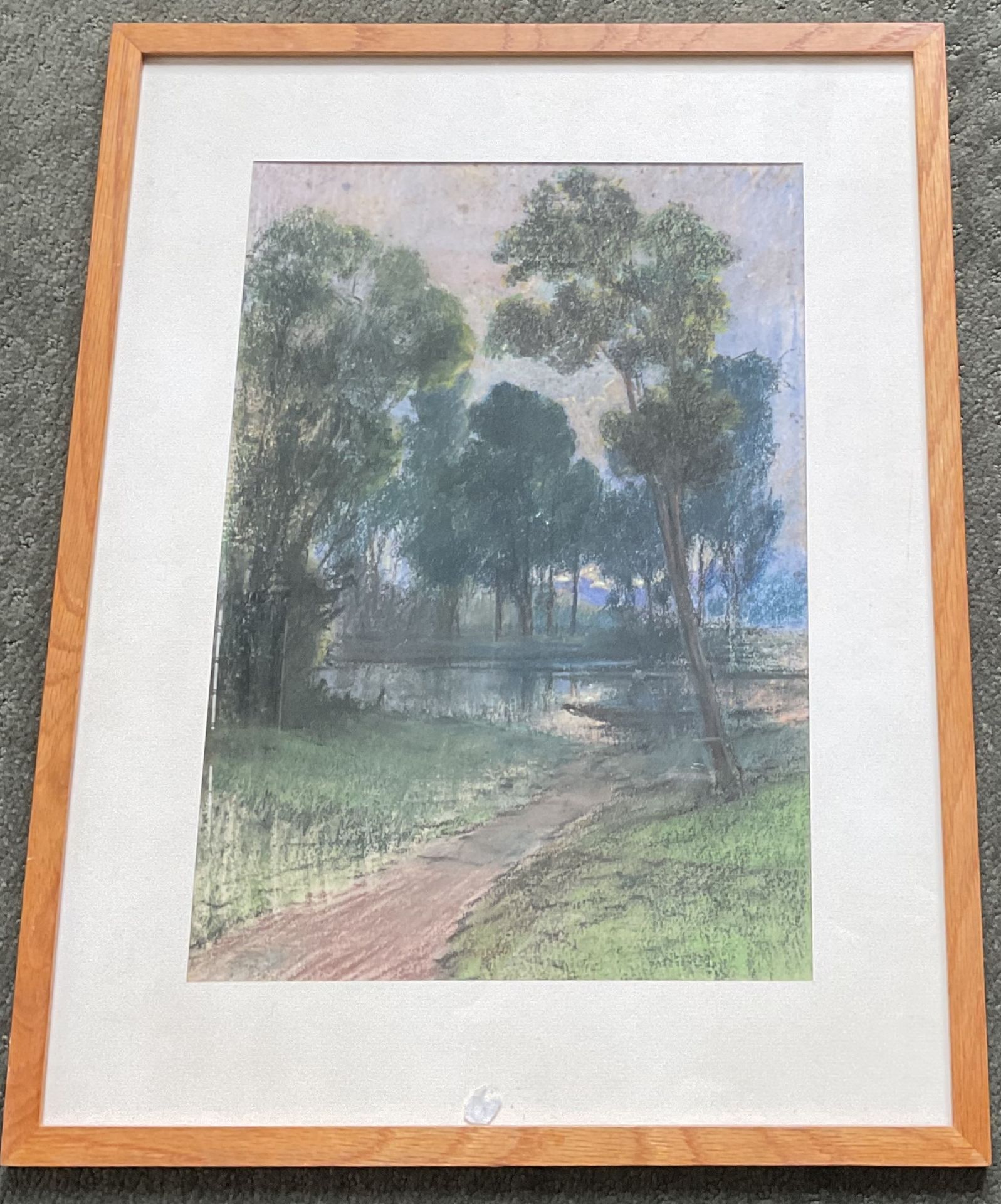 Null Maurice PERRONNET (1877-1950)
Foret au bord d'une route
Pastel 
36 x 26 cm
&hellip;