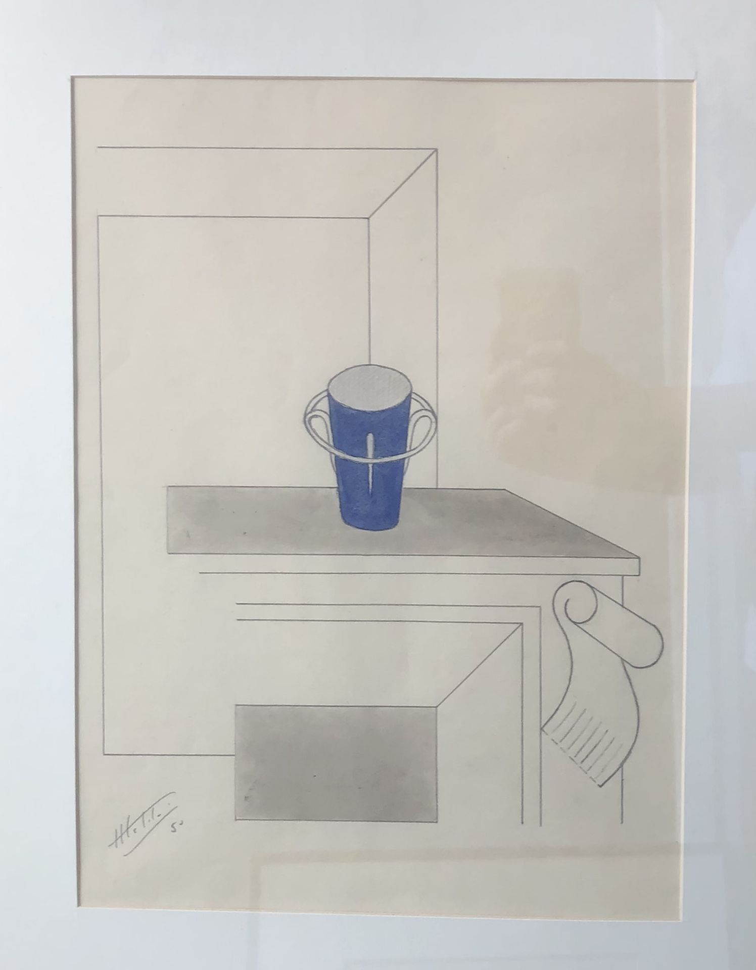 Null Hermine DAVID (1886-1970),
Vase sur la cheminé, 1950,
Crayon gris et aquare&hellip;