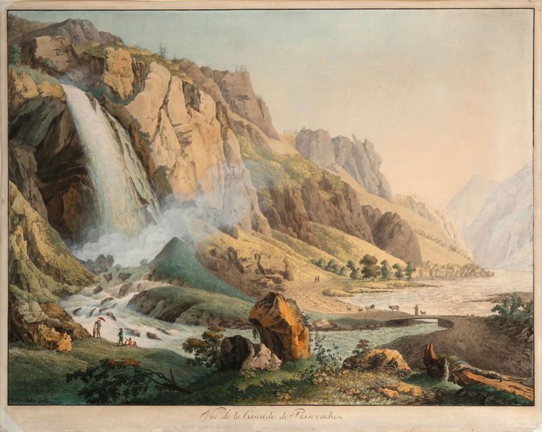 Jean-Antoine Linck (1766-1843) Vue de la Cascade de Pissevache, circa 1795.
Aqua&hellip;