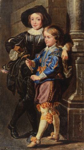 Null Deux enfants d'après Pierre Paul Rubens.
Aquarelle, lavis et rehauts de gom&hellip;