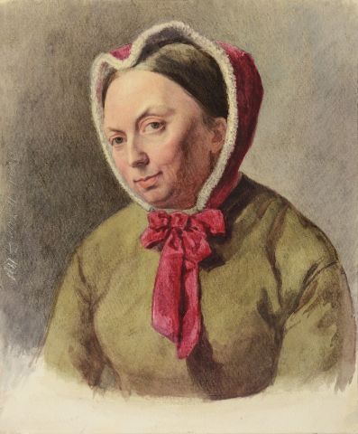 Null Portrait de femme avec une capeline rose.
Lavis gris, aquarelle, rehauts de&hellip;