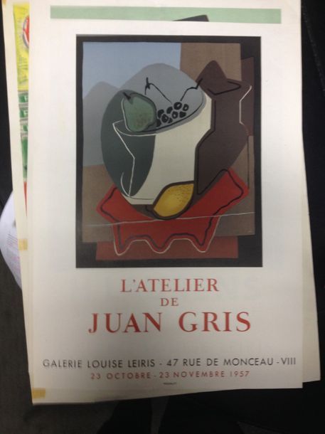 Null Affiches modernes 3 affiches d'exposition d'après Juan GRIS, Henri LAURENS &hellip;