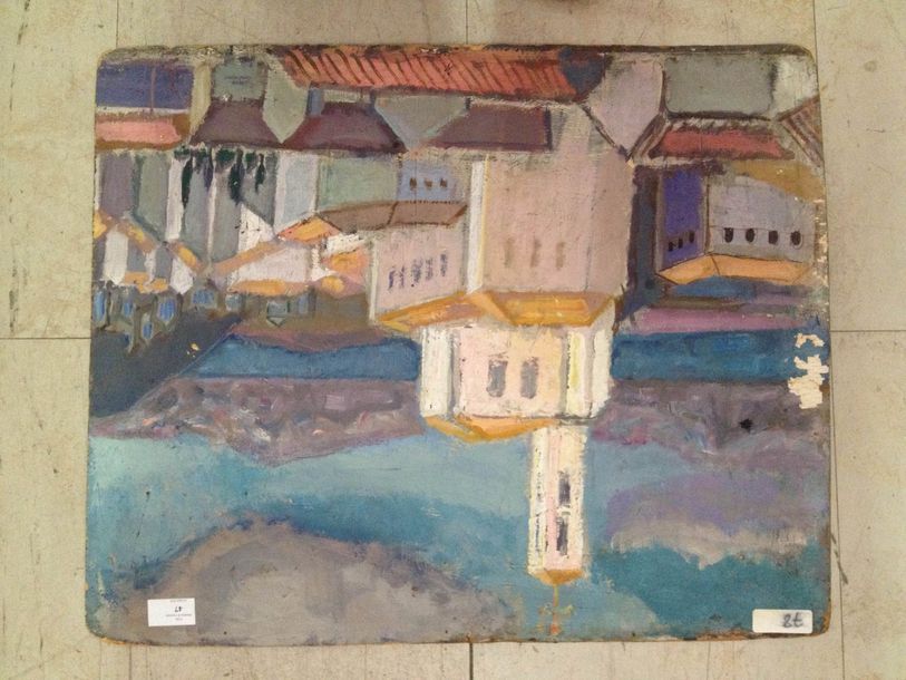 Nicolas ISSAIEV (1891-1977) Vase sur la table jaune / Église de village.
Huile s&hellip;