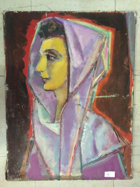 Nicolas ISSAIEV (1891-1977) Profil de femme.
Huile sur carton, signée en bas à d&hellip;