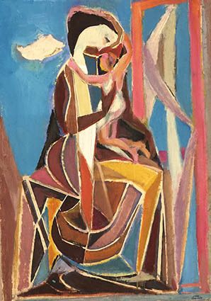 Nicolas ISSAIEV (1891-1977) Vierge à l'enfant.
Huile sur carton marouflé sur con&hellip;